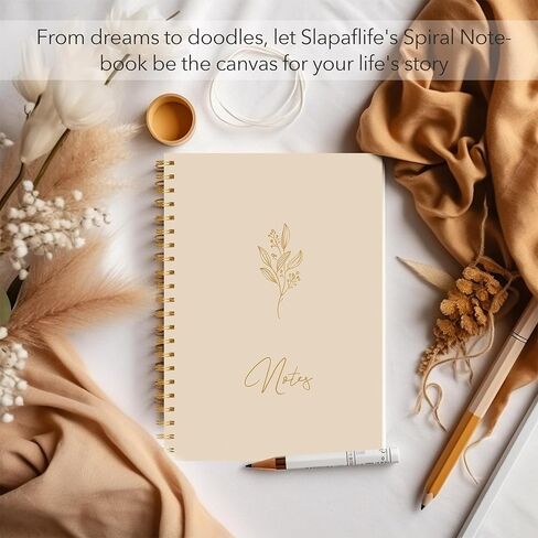 slapaflife دفاتر ملاحظات جمالية، 4 قطع دفاتر ملاحظات حلزونية لطيفة للنساء، 8.2x5.9 بوصة دفتر ملاحظات حلزوني، مستلزمات مدرسية جمالية in Kuwait