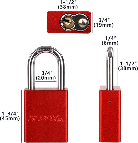 SEPOX® Trinity Out-Door Padlock Key-Alike Water-Proof Solid-Aluminum,1.5" 38mm Heavy-Duty Pack of 3 Pcs RGB Locks with Brass Cylinder Long-Shackle for Boat,Fishing, Marine,Fence,Safety Lock in Saudi Arabia