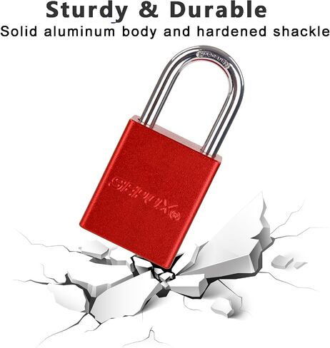 SEPOX® Trinity Out-Door Padlock Key-Alike Water-Proof Solid-Aluminum,1.5" 38mm Heavy-Duty Pack of 3 Pcs RGB Locks with Brass Cylinder Long-Shackle for Boat,Fishing, Marine,Fence,Safety Lock in Saudi Arabia