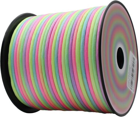Soft Rainbow Paracord 7 Strands 4mm Nylon Parachute Cord 160ft 320ft Camping Rope in Saudi Arabia