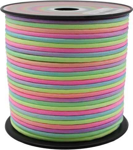 Soft Rainbow Paracord 7 Strands 4mm Nylon Parachute Cord 160ft 320ft Camping Rope in Saudi Arabia