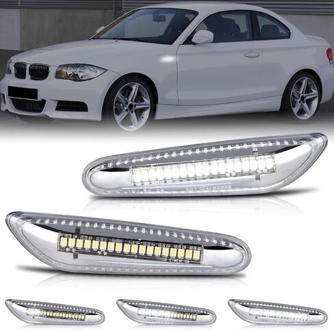 Gempro Sequential White LED Side Marker Light Turn Signal Lamps for BMW E84 E81 E82 E87 E88 E90 E91 E92 E93 E46 E53 X3 E83 X1 Clear Len, 2PCS in Saudi Arabia