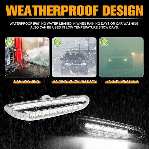 Gempro Sequential White LED Side Marker Light Turn Signal Lamps for BMW E84 E81 E82 E87 E88 E90 E91 E92 E93 E46 E53 X3 E83 X1 Clear Len, 2PCS in Saudi Arabia