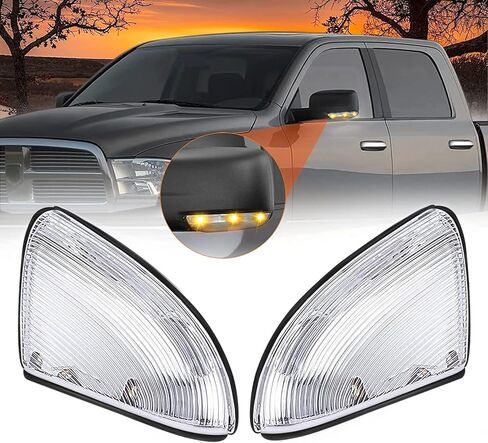 DOXMALL LED مرآة جانبية بدوره إشارة البركة أضواء LH RH مجموعة مصابيح متوافقة مع دودج رام 1500 2500 2009-2018 - زوج واحد in Kuwait