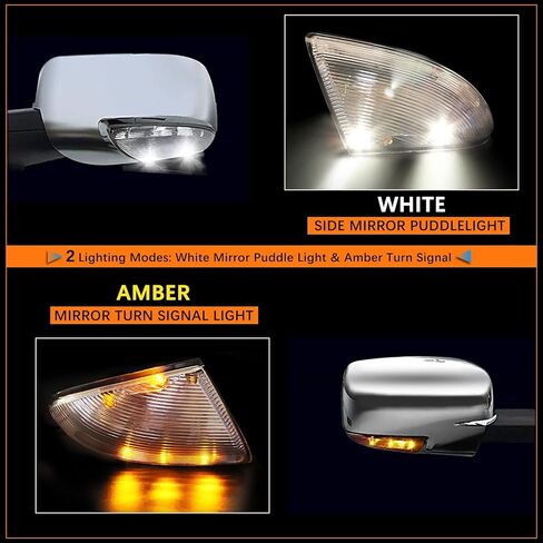 DOXMALL LED مرآة جانبية بدوره إشارة البركة أضواء LH RH مجموعة مصابيح متوافقة مع دودج رام 1500 2500 2009-2018 - زوج واحد in Kuwait