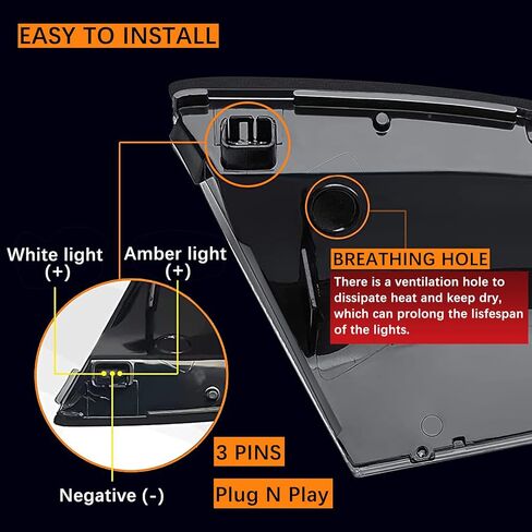 DOXMALL LED مرآة جانبية بدوره إشارة البركة أضواء LH RH مجموعة مصابيح متوافقة مع دودج رام 1500 2500 2009-2018 - زوج واحد in Kuwait