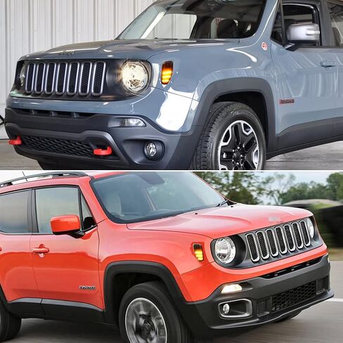 Tonsya مجموعة عدسات LED كهرمانية كاملة متوافقة مع 2015 2016 2017 2018 2019 2020 2021 2022 Jeep Renegade استبدال المصد الأمامي OEM متسلسل LED مرآة جانبية أضواء إشارة الانعطاف قطعتين in Saudi Arabia
