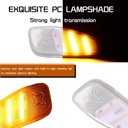 Tonsya مجموعة عدسات LED كهرمانية كاملة متوافقة مع 2015 2016 2017 2018 2019 2020 2021 2022 Jeep Renegade استبدال المصد الأمامي OEM متسلسل LED مرآة جانبية أضواء إشارة الانعطاف قطعتين in Saudi Arabia