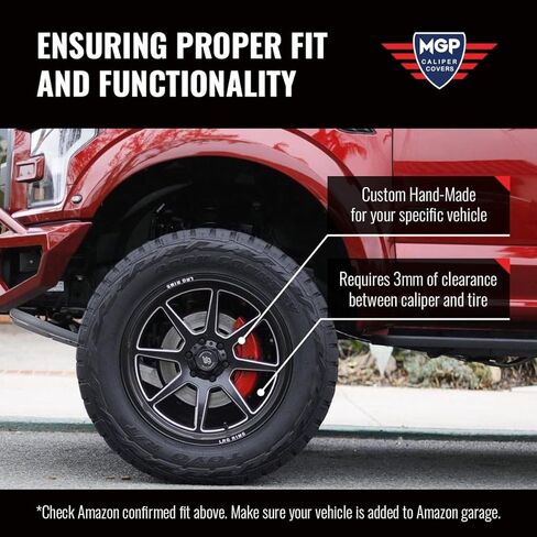 MGP Caliper Covers - Brake Caliper Covers 2019-2023 Chevrolet Silverado, Tahoe, Suburban (STD Brakes) Front and Rear Set - No Logo - Red in Saudi Arabia