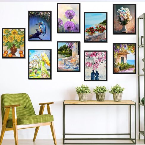 20 قطعة من إطارات جيلين الفنية للرسم الماسي، إطارات مغناطيسية مقاس 12 × 16 بوصة/ 30 × 40 سم، إطار فني ماسي ذاتي اللصق لحماية عرض اللوحة الماسية ونافذة الحائط من جيلين in Kuwait