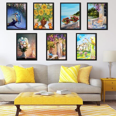 20 قطعة من إطارات جيلين الفنية للرسم الماسي، إطارات مغناطيسية مقاس 12 × 16 بوصة/ 30 × 40 سم، إطار فني ماسي ذاتي اللصق لحماية عرض اللوحة الماسية ونافذة الحائط من جيلين in Kuwait