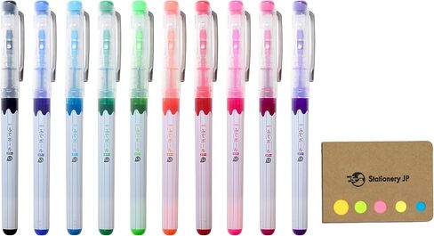 Ohto Fude Ball Color Rollerball Pen 1.5 mm, 5 Colors Ink, 5-pack, Sticky Notes Value Set in Saudi Arabia