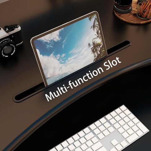 Standing Desk Converter, 47" Height Adjustable Sit Stand Desk Riser for Dual Monitors with Keyboard Tray, Black, SD10L in Kuwait