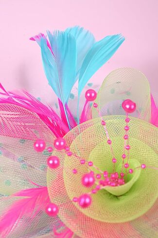 Zivyes قطع زينة القبعات للنساء قبعة حفلات الشاي كنتاكي ديربي قبعة الزفاف خوذة ريشة شبكة مشبك شعر in Kuwait