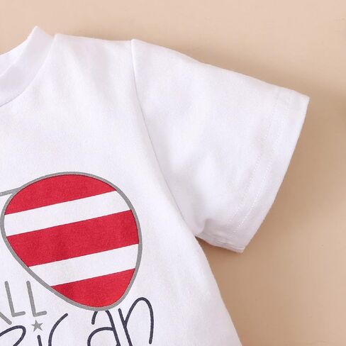 MAYUMMPY Baby Girls Boys 4th of July Outfit American Flag Tee Romper Short Pants Infant Independence Day Clothes Set in Saudi Arabia
