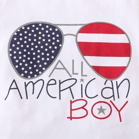 MAYUMMPY Baby Girls Boys 4th of July Outfit American Flag Tee Romper Short Pants Infant Independence Day Clothes Set in Saudi Arabia