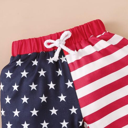 MAYUMMPY Baby Girls Boys 4th of July Outfit American Flag Tee Romper Short Pants Infant Independence Day Clothes Set in Saudi Arabia