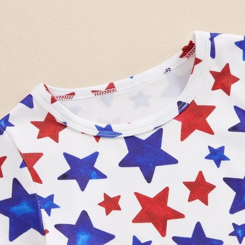 Mayummpy طفل الفتيات الفتيان 4th من يوليو الزي العلم الأمريكي المحملة رومبير السراويل القصيرة الرضع عيد الاستقلال الملابس مجموعة in Kuwait