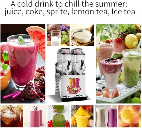 Slushie Machine Commercial Margarita Frozen Drink Smoothie Maker with Double Tank 30L(8Gal 15Lx2) Cocktail Machines for Bar Party Mobile Store Carnival, 950W Mix Drink Machineries, One Click Cleaning in Kuwait