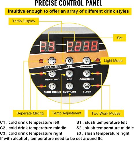 VEVOR Commercial Slushy Machine, 15Lx2 Tank Margarita Maker, 1000W Stainless Steel Smoothie Frozen Drink Maker for Supermarkets Cafés Restaurants Bars Home Use in Saudi Arabia