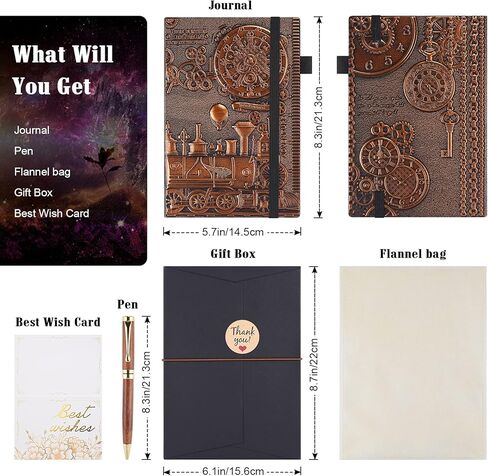 Asten Leather Writing Journal Vintage Notebook with Pen, Embossed Phoenix Daily Notepad Diary with Lined Page, Cool Journal Gift for Women Men to Write in,200pages 8.3 x 5.8in (A5 Bronze) in Saudi Arabia
