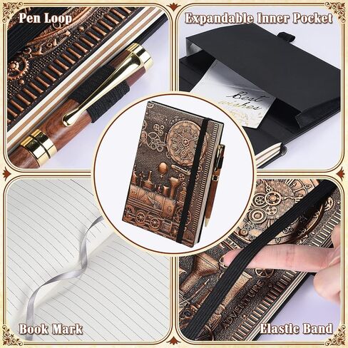 Asten Leather Writing Journal Vintage Notebook with Pen, Embossed Phoenix Daily Notepad Diary with Lined Page, Cool Journal Gift for Women Men to Write in,200pages 8.3 x 5.8in (A5 Bronze) in Saudi Arabia