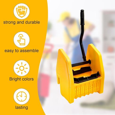 Sasylvia Yellow Mop Wringer Down Press Wringer Mop Bucket Wringer Only Mop Strainer Industrial Cleaning Accessories for Commercial Floor Mopping Buckets Household Restaurant Restroom Supplies in Saudi Arabia