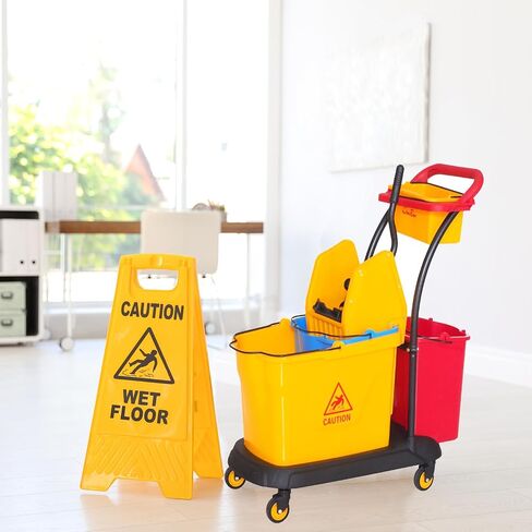 Sasylvia Yellow Mop Wringer Down Press Wringer Mop Bucket Wringer Only Mop Strainer Industrial Cleaning Accessories for Commercial Floor Mopping Buckets Household Restaurant Restroom Supplies in Saudi Arabia