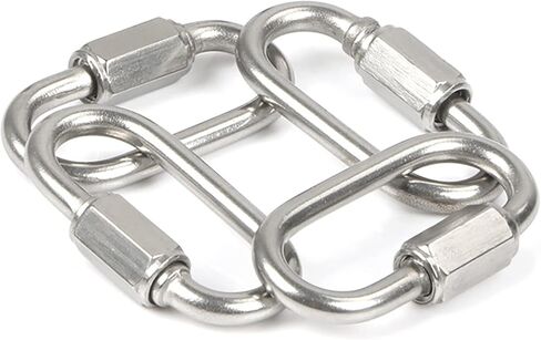 سلسلة من الفولاذ المقاوم للصدأ سريعة الارتباط - 4 قطع وصلات سريعة شديدة التحمل مضادة للصدأ لحلقة المفاتيح، حقيبة الظهر، سلسلة الضوء، أرجوحة الأطفال، سعة 880 رطلاً in Kuwait