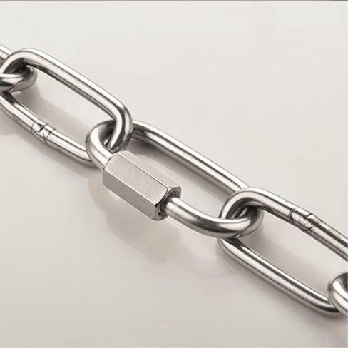 سلسلة من الفولاذ المقاوم للصدأ سريعة الارتباط - 4 قطع وصلات سريعة شديدة التحمل مضادة للصدأ لحلقة المفاتيح، حقيبة الظهر، سلسلة الضوء، أرجوحة الأطفال، سعة 880 رطلاً in Kuwait