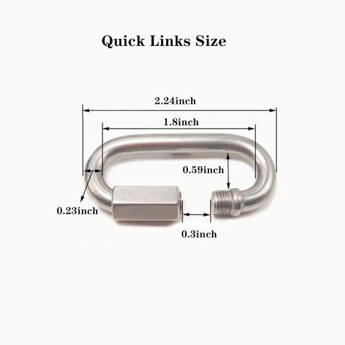 سلسلة من الفولاذ المقاوم للصدأ سريعة الارتباط - 4 قطع وصلات سريعة شديدة التحمل مضادة للصدأ لحلقة المفاتيح، حقيبة الظهر، سلسلة الضوء، أرجوحة الأطفال، سعة 880 رطلاً in Kuwait