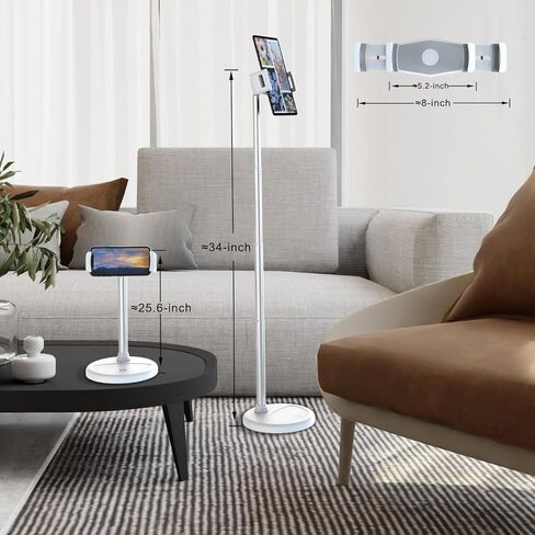 Height Adjustable Up to 34''Tablet Holder for iPad,KABCON Multi Angle Tablet Stand Mount Tablet Cradle Stand Dock for 4''-15.6''Screen iPad 9.7 Pro Air 12.9,10.9,Mini,iPhone,Tab,Kindle,Nexus,Surface.. in Kuwait