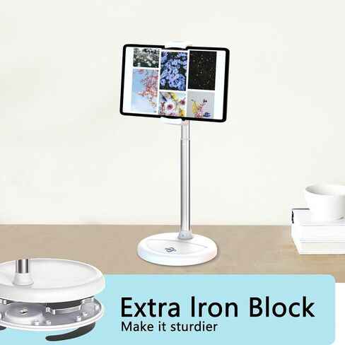 Height Adjustable Up to 34''Tablet Holder for iPad,KABCON Multi Angle Tablet Stand Mount Tablet Cradle Stand Dock for 4''-15.6''Screen iPad 9.7 Pro Air 12.9,10.9,Mini,iPhone,Tab,Kindle,Nexus,Surface.. in Kuwait