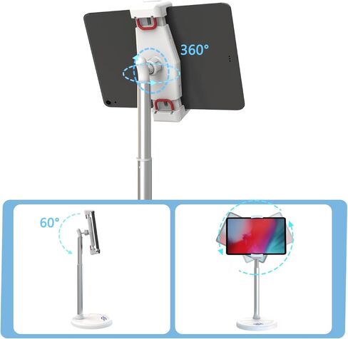 Height Adjustable Up to 34''Tablet Holder for iPad,KABCON Multi Angle Tablet Stand Mount Tablet Cradle Stand Dock for 4''-15.6''Screen iPad 9.7 Pro Air 12.9,10.9,Mini,iPhone,Tab,Kindle,Nexus,Surface.. in Kuwait