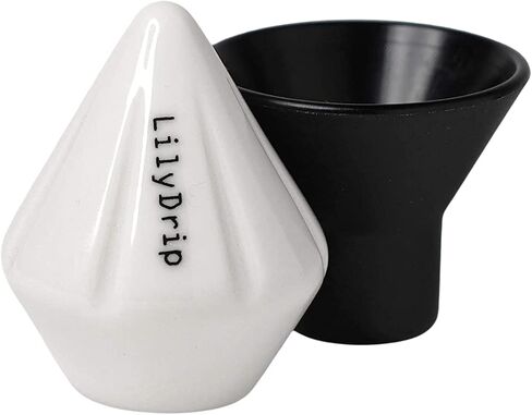 مجموعة صانعة القهوة المصنوعة من السيراميك من LilyDrip تجعل مذاق القهوة أفضل، ماكينة صنع القهوة بالتقطير اليدوية تخمر بشكل متساوٍ مع استخلاص أفضل، مجموعة قطارة القهوة تناسب V60، أوريغامي - STARFLOWER in Kuwait