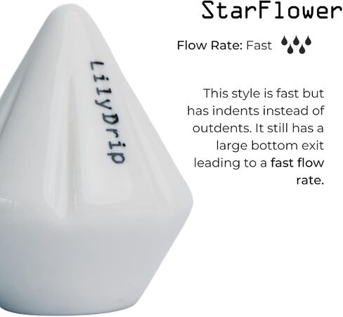 مجموعة صانعة القهوة المصنوعة من السيراميك من LilyDrip تجعل مذاق القهوة أفضل، ماكينة صنع القهوة بالتقطير اليدوية تخمر بشكل متساوٍ مع استخلاص أفضل، مجموعة قطارة القهوة تناسب V60، أوريغامي - STARFLOWER in Kuwait