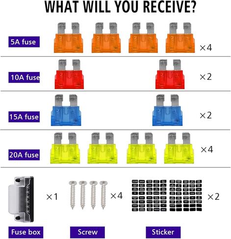 كتلة الصمامات E-Bro 12 فولت، كتلة الصمامات البحرية، كتلة الصمامات الشفرة مع صندوق مصهر السيارات السلبي ATC/ATO المقاوم للماء للسيارات 12 فولت/24 فولت/السيارة/الشاحنة/القارب/البحرية/RV (6 اتجاهات) in Kuwait