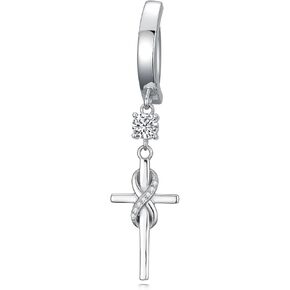 Butterfly Cross Shark Belly Button Ring 925 Sterling Silver Clicker Belly Rings Dangle Navel Ring Hypoallergenic Navel Piercing Belly Piercing Jewelry Gifts for Women in Saudi Arabia