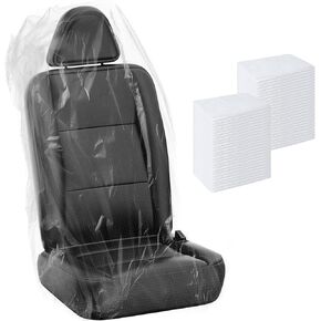 Myfamirea 250 PCS مقعد السيارة القابل للتصرف يغطي واقي مقعد للمركبة البلاستيكية واضحة مع عجلة القيادة ، وتحول العتاد وأغطية فرملة اليد ، Universal for Cars Auto Truck Bus Airplane in Kuwait