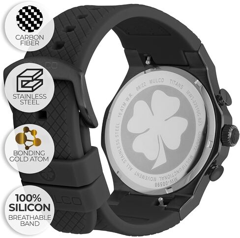 MULCO Titans Watches for Men & Women – Stainless Steel Quartz Watch with Minimalist Analog Display, Mother of Pearl & Crystal Accents, 100m Water Resistant + Free Silicone Wristband (Color May Vary) in Kuwait