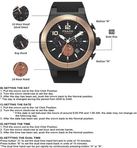 MULCO Titans Watches for Men & Women – Stainless Steel Quartz Watch with Minimalist Analog Display, Mother of Pearl & Crystal Accents, 100m Water Resistant + Free Silicone Wristband (Color May Vary) in Kuwait