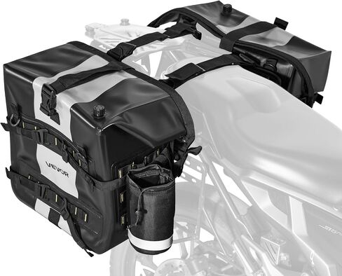 VEVOR Motorcycle Saddlebags, 30L (15L x 2) Large Capacity Saddle Bag Compatible with Grom (2022-2025), Navi, Z125 and Most Motorcycles, Sport Motorbike Side Bag with Waterproof Rain Cover and Straps in Saudi Arabia