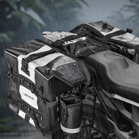 VEVOR Motorcycle Saddlebags, 30L (15L x 2) Large Capacity Saddle Bag Compatible with Grom (2022-2025), Navi, Z125 and Most Motorcycles, Sport Motorbike Side Bag with Waterproof Rain Cover and Straps in Saudi Arabia