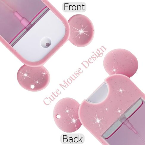 TERPINK Silicone Case Compatible with Touchland Hand Sanitizer Spray 1 fl oz, Mouse Design Protective Case with Keychain for Power Mist and Glow Mist, Hand Sanitizer Spray Accessory 1 Pack (Black) in Kuwait