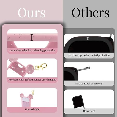 TERPINK Silicone Case Compatible with Touchland Hand Sanitizer Spray 1 fl oz, Mouse Design Protective Case with Keychain for Power Mist and Glow Mist, Hand Sanitizer Spray Accessory 1 Pack (Black) in Kuwait