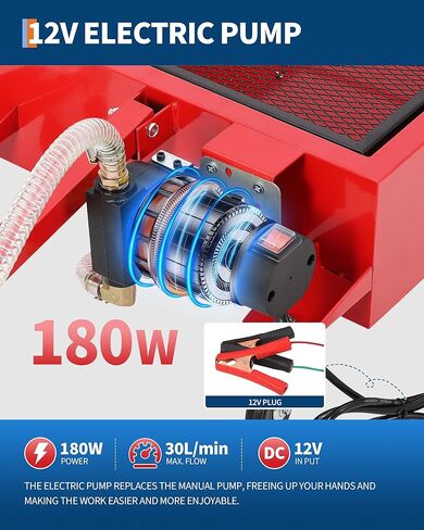 Peakpursuit 20 جالون تصريف الزيت ، مقلاة تصريف الزيت المنخفضة مع مضخة كهربائية 110 فولت 8 أقدام ومقبض قابلة للطي للسيارات والشاحنات وسيارات الدفع الرباعي و RVS in Kuwait