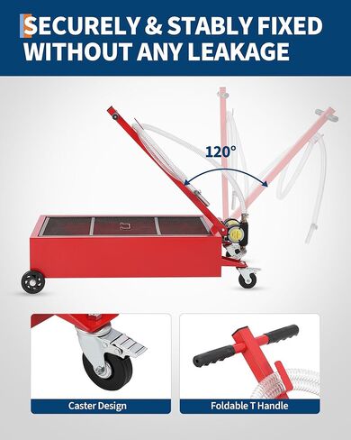 Peakpursuit 20 جالون تصريف الزيت ، مقلاة تصريف الزيت المنخفضة مع مضخة كهربائية 110 فولت 8 أقدام ومقبض قابلة للطي للسيارات والشاحنات وسيارات الدفع الرباعي و RVS in Kuwait