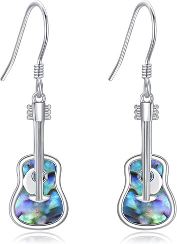 YAFEINI Violin Earrings 925 Sterling Silver, Dangle Drop Earrings for Women, Music Gifts, Hypoallergenic, Tarnish Resistant, Nickel-Free, Violinist Jewelry in Saudi Arabia