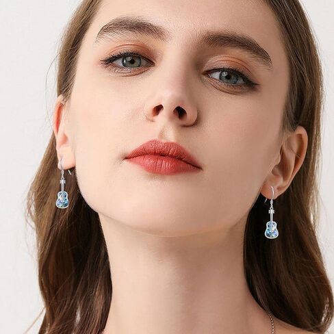 YAFEINI Violin Earrings 925 Sterling Silver, Dangle Drop Earrings for Women, Music Gifts, Hypoallergenic, Tarnish Resistant, Nickel-Free, Violinist Jewelry in Saudi Arabia