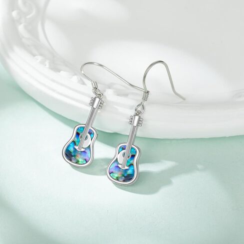 YAFEINI Violin Earrings 925 Sterling Silver, Dangle Drop Earrings for Women, Music Gifts, Hypoallergenic, Tarnish Resistant, Nickel-Free, Violinist Jewelry in Saudi Arabia